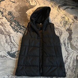 Zella Black Hooded Puffer Vest